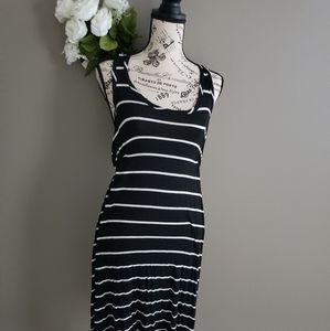 Black and White Stripes Flair Dress🐼